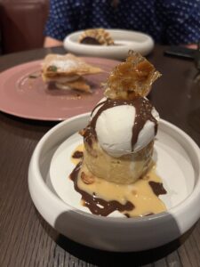 Dessert dishes at Extra Virgin on Virgin Voyages cruise