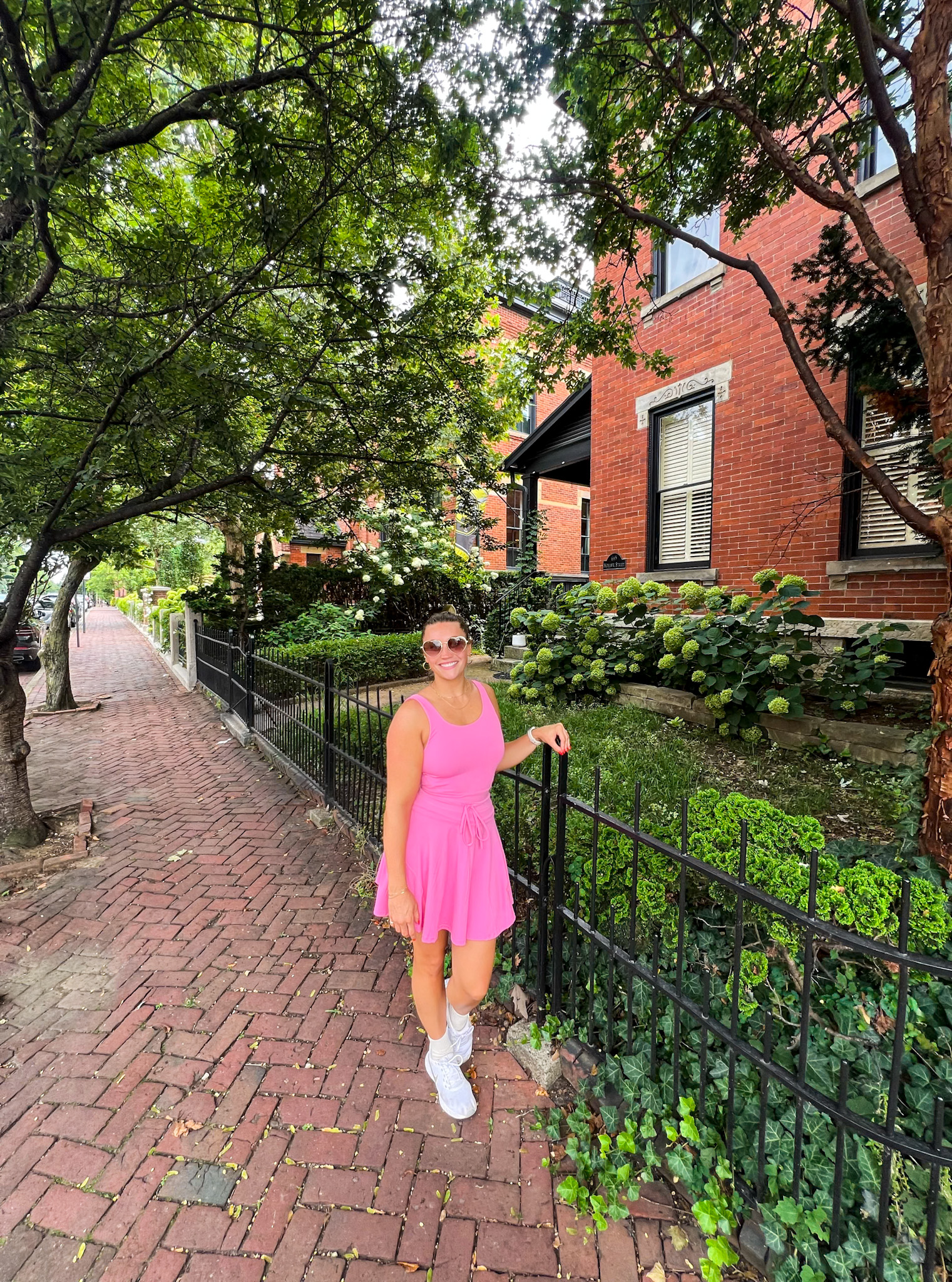 Brick-lined German Village street near Lindey’s Columbus Ohio
