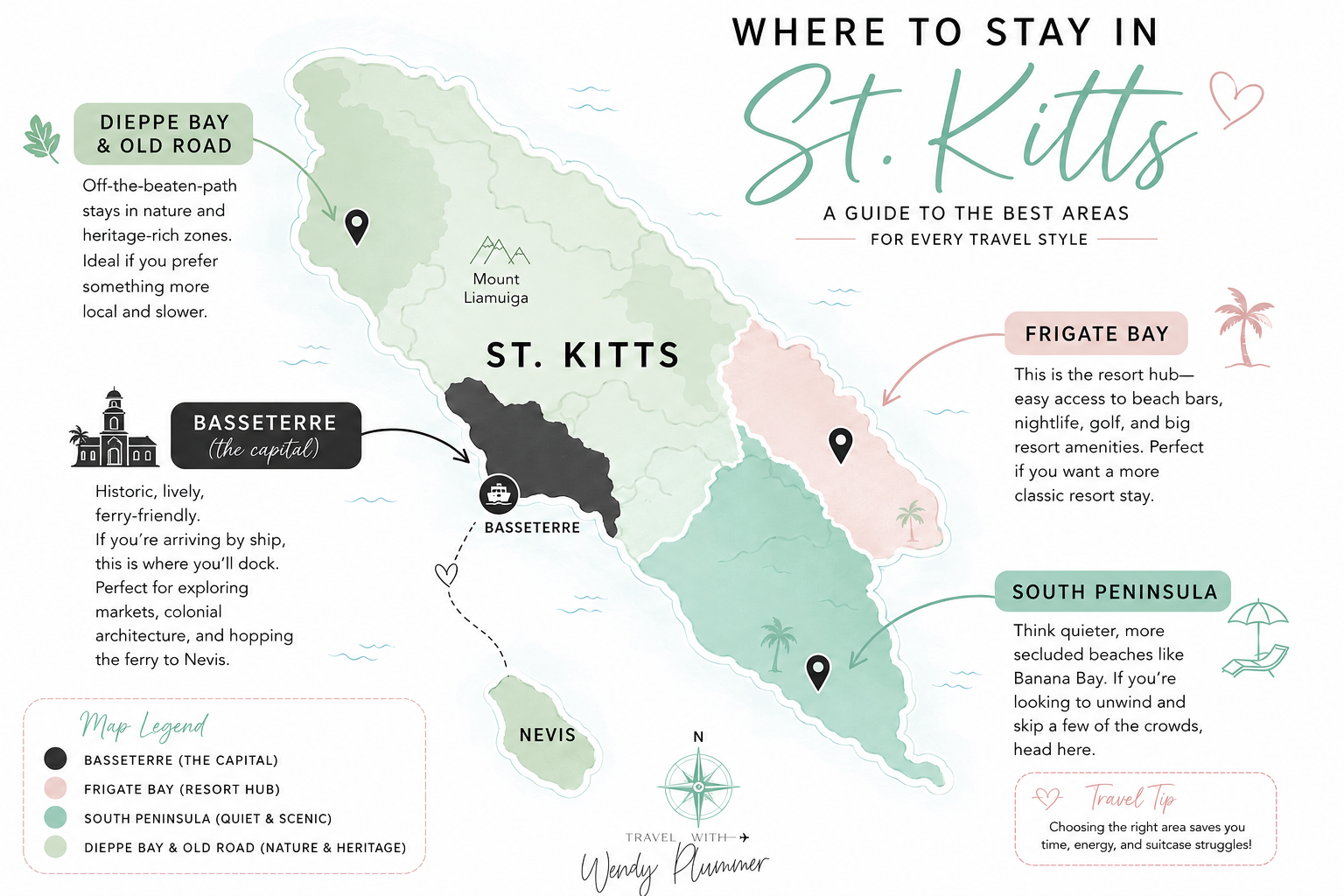 Where to Stay in St Kitts Map