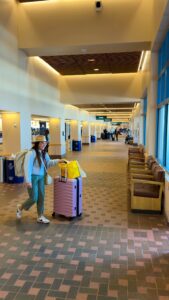 Albuquerque International Sunport lobby design with wooden beams