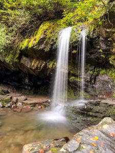 Grotto Falls – one of the best easy hikes in the Great Smoky Mountains