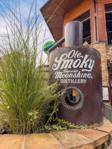 Ole Smoky Moonshine Distillery live music area in downtown Gatlinburg