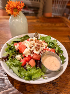 The Appalachian Sevierville smoked watermelon salad with goat cheese and pecans
