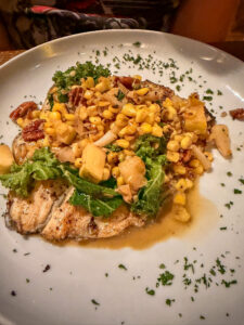 Rainbow trout with pecans and kale at The Appalachian Sevierville restaurant