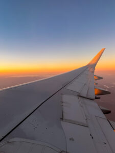 First time flying inside airplane cabin