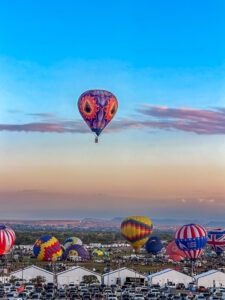 Albuquerque International Balloon Fiesta mass ascension at sunrise
