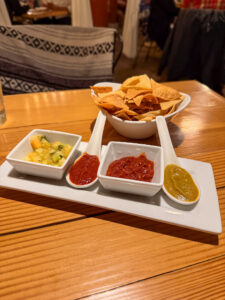 Where to eat in Albuquerque – Farm & Table patio at sunset with salsa