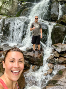Laurel Falls waterfall — one of the best easy hikes near Gatlinburg Tennessee
