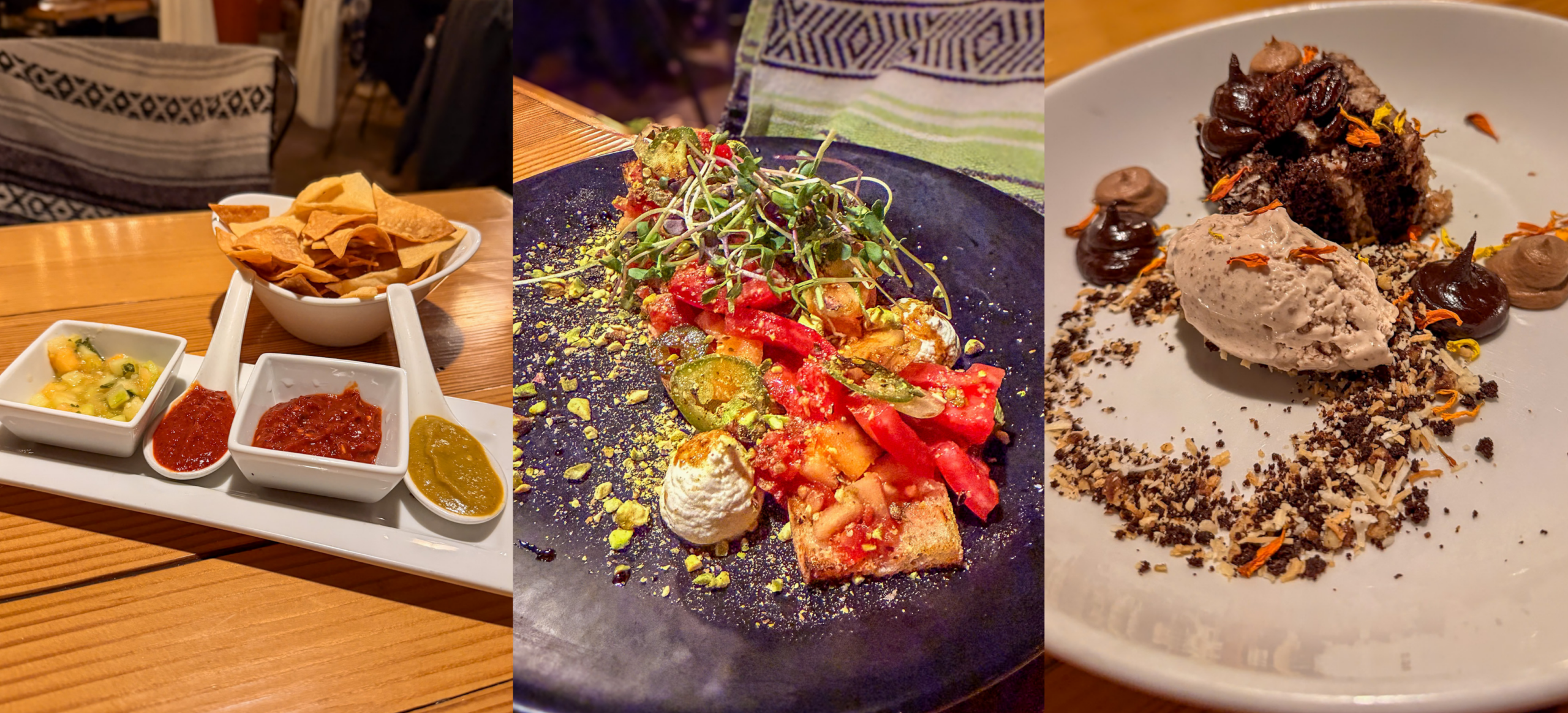 Where to eat in Albuquerque – Farm & Table patio at sunset with salsa