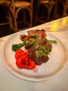 Hanger steak with chimichurri at OvenBird Birmingham AL