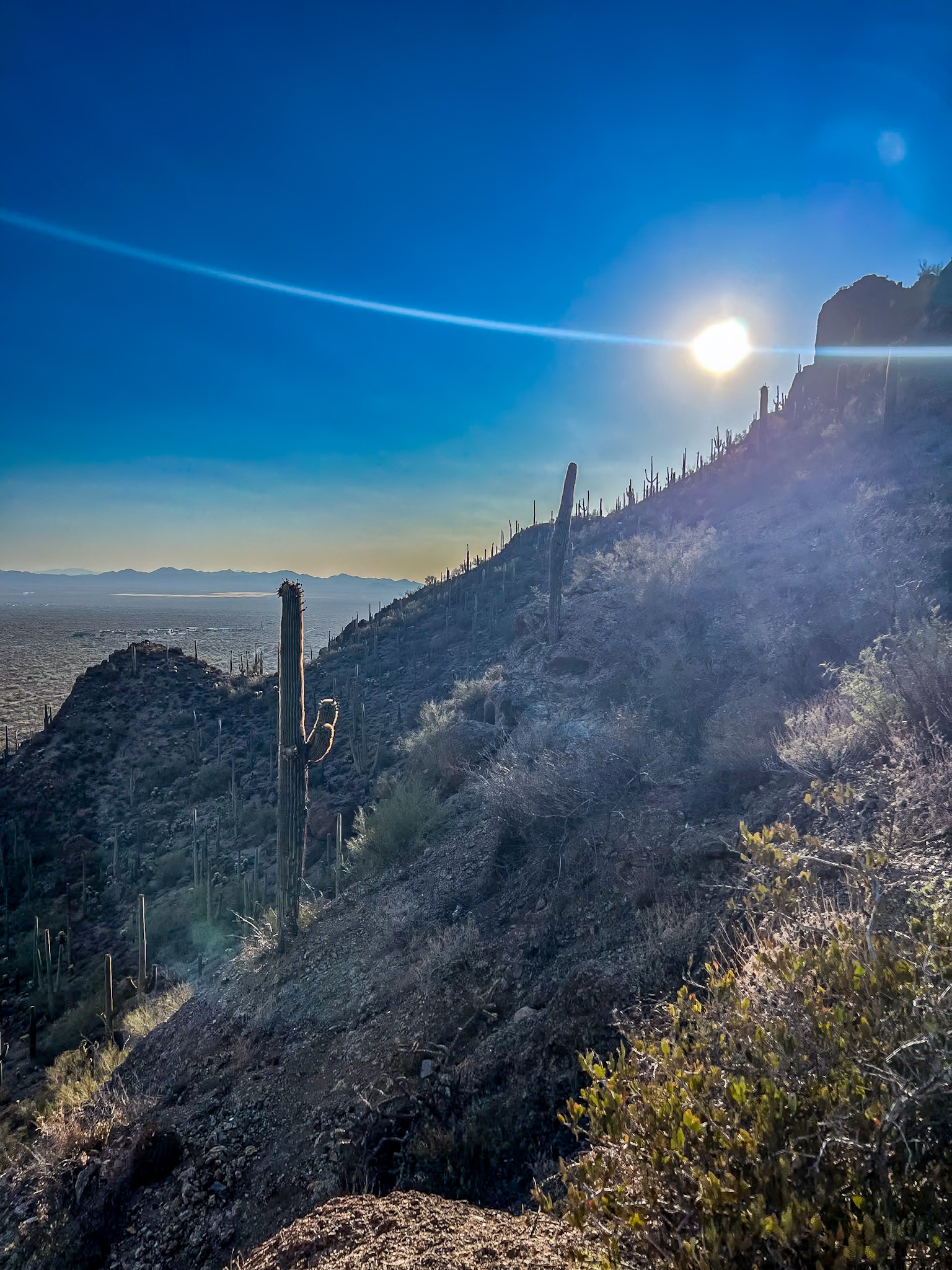 Free scenic spots in Tucson from Gates Pass at sunset