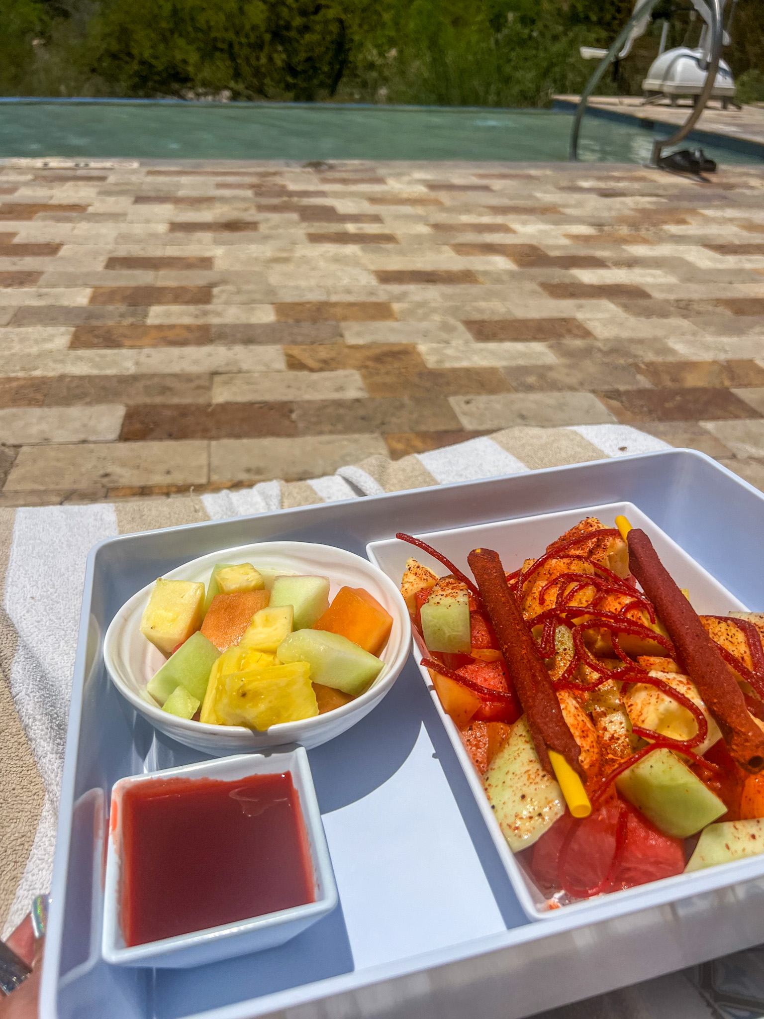 Ritz-Carlton Dove Mountain Review poolside Mexican fruit tray