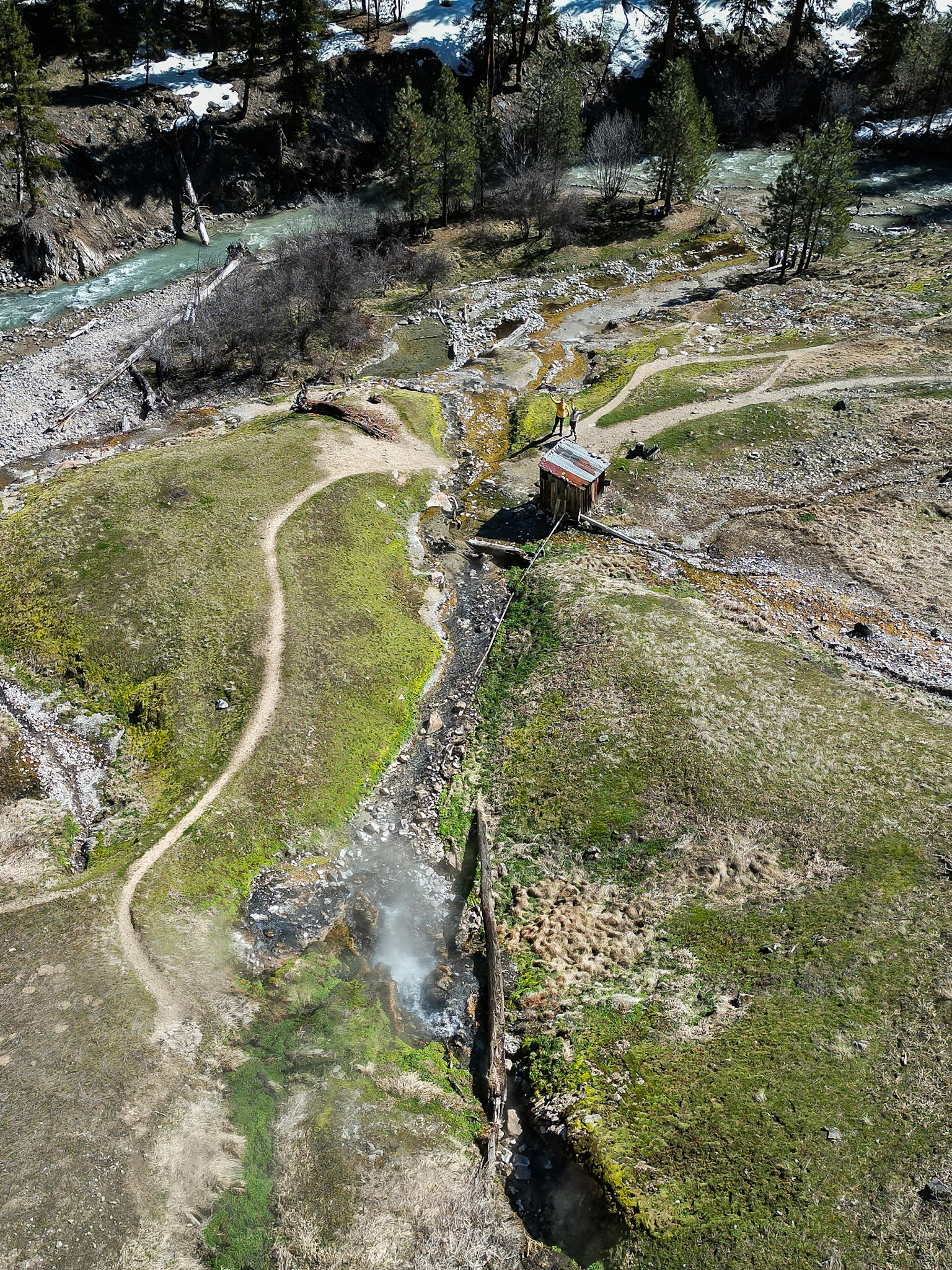 Natural soaking pools at Bonneville Hot Springs Idaho