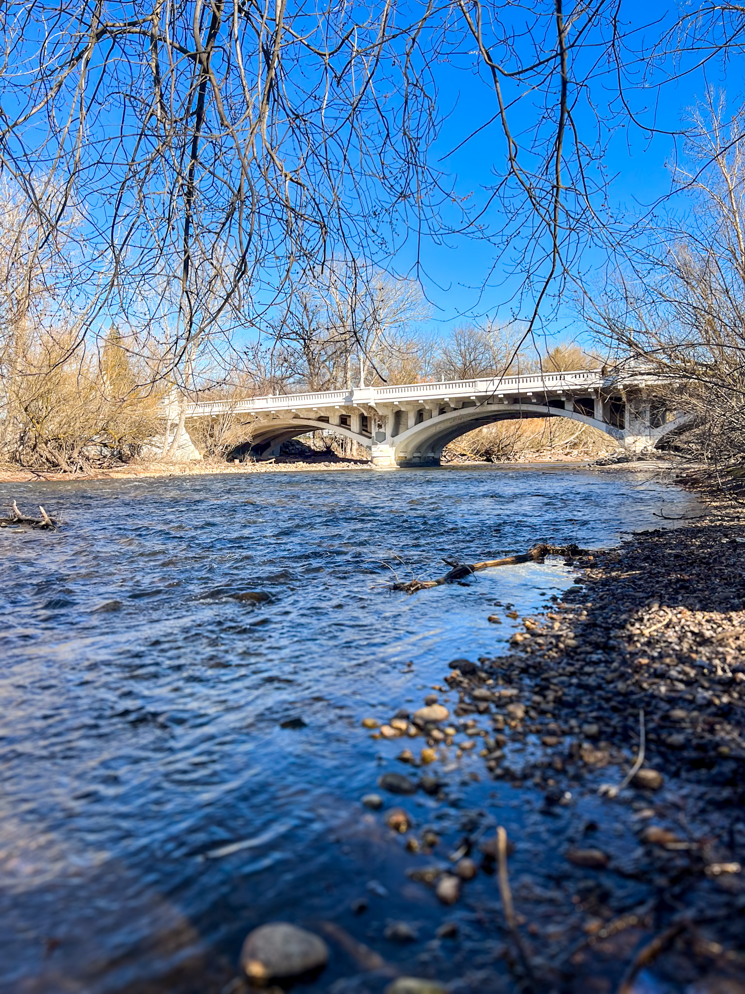 Anne Morrison Park Boise Footbridge walk along the river