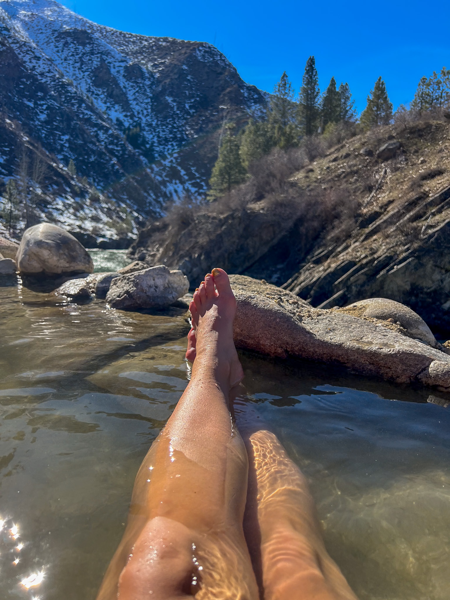 Natural soaking pools at Kirkham Hot Springs Idaho