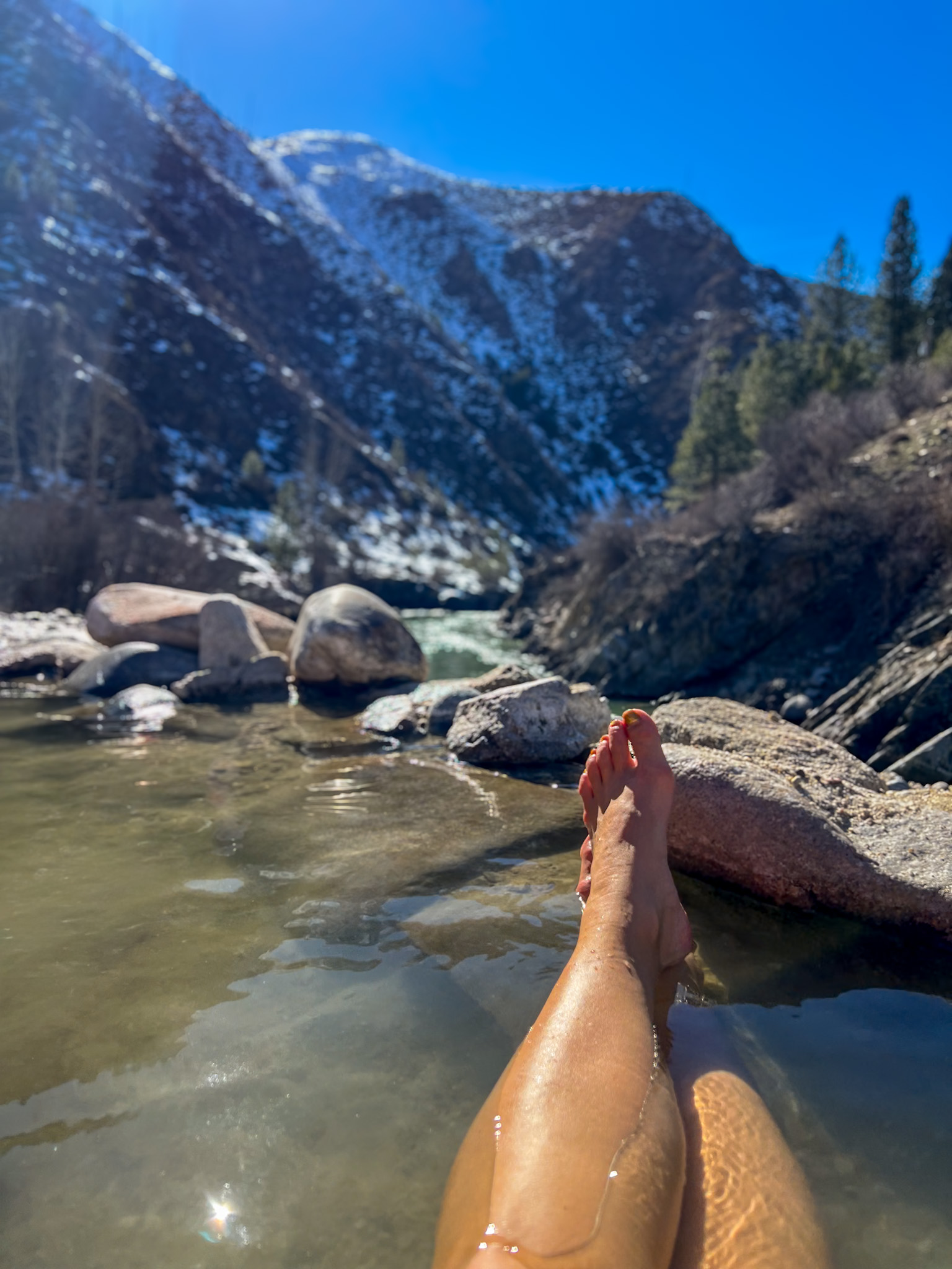 Idaho City hot springs overview of The Springs, Bonneville, and Kirkham