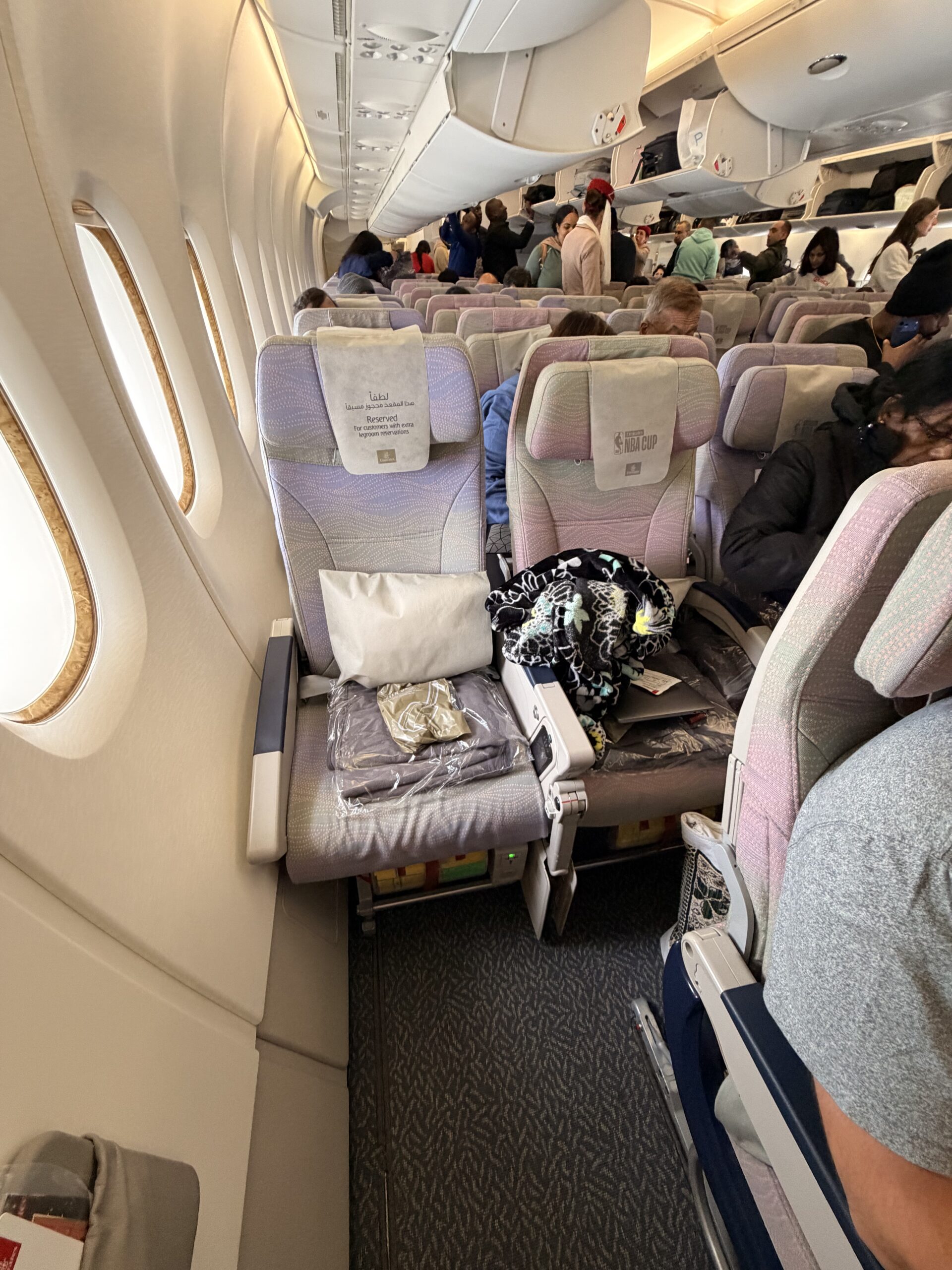 Emirates flight to Dubai review economy cabin