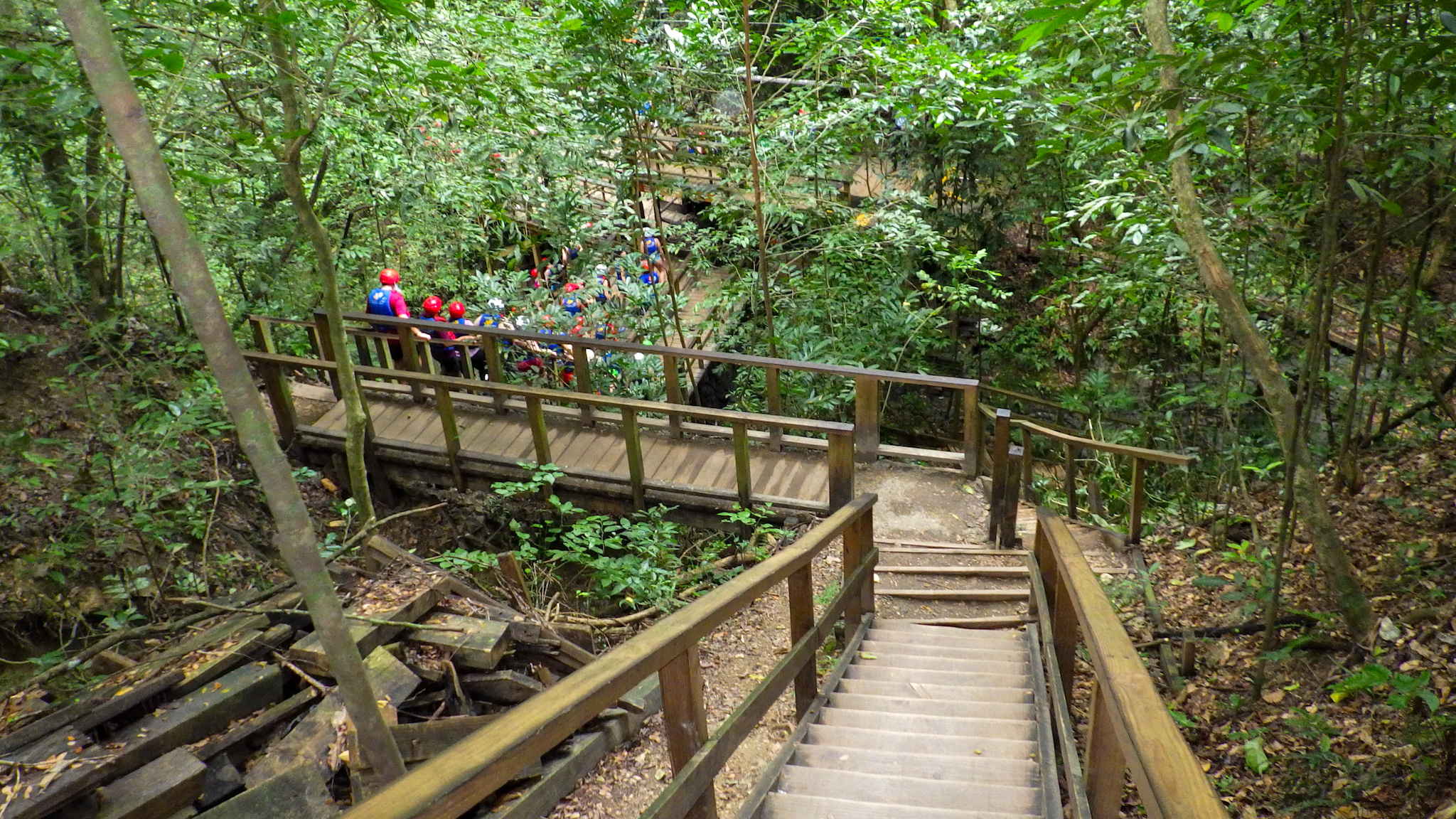 Waterfalls of Damajagua in Puerto Plata jungle hike stairs