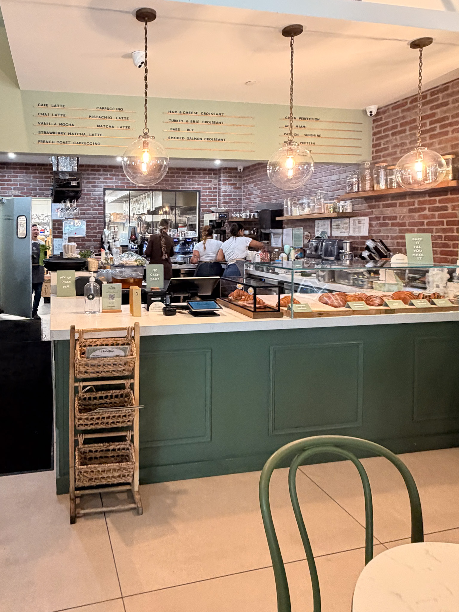 Interior brunch seating at Café Bastille Downtown Miami