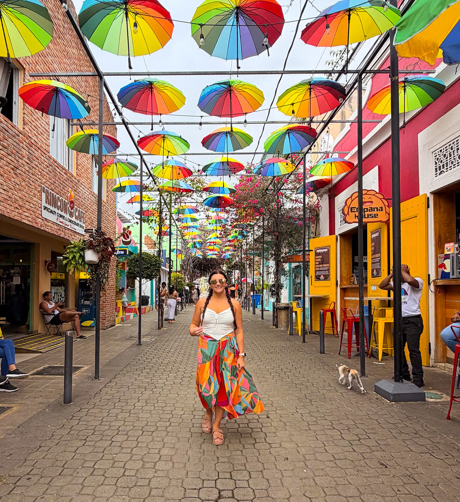 Umbrella Street on a self guided walking tour Puerto Plata Dominican Republic