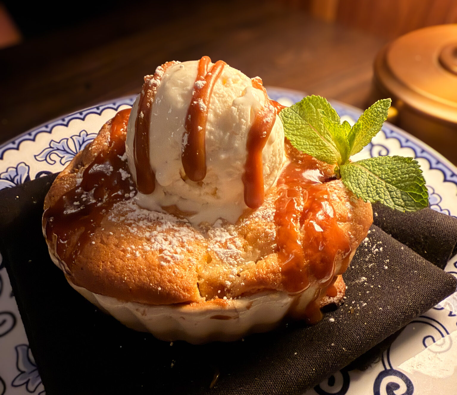 Apple crisp dessert at Heirloom Restaurant Reston