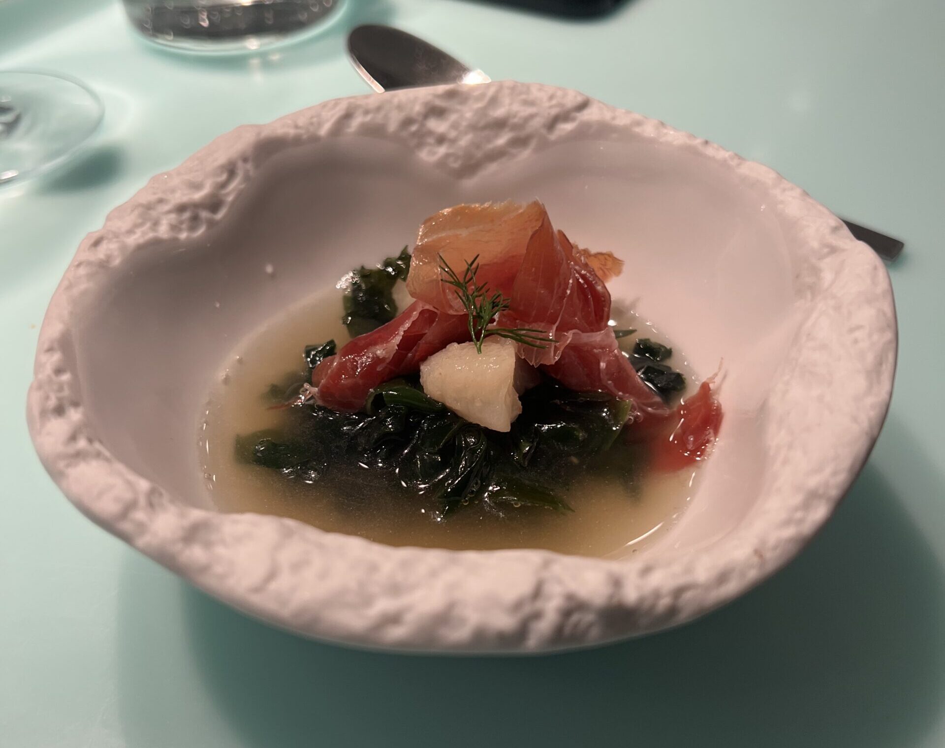 Virgin Voyages restaurant guide featuring The Test Kitchen cheese tart