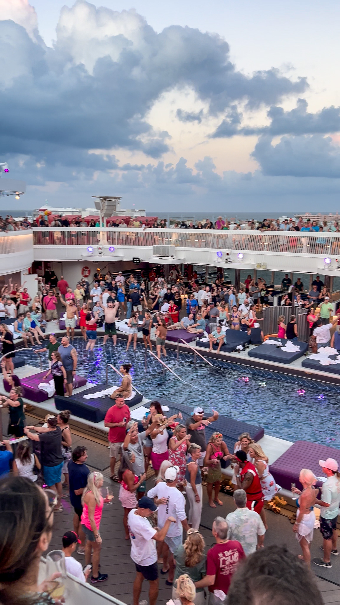 Best Things to Do on Virgin Voyages Sail Away Party pool deck