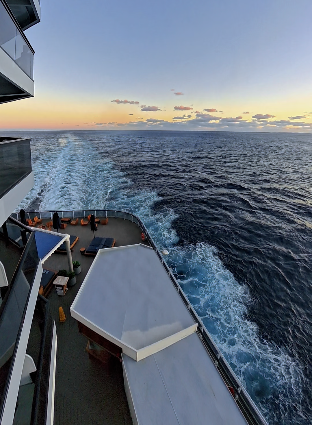 Best Photo Spots on Virgin Voyages Dock sunset ocean view