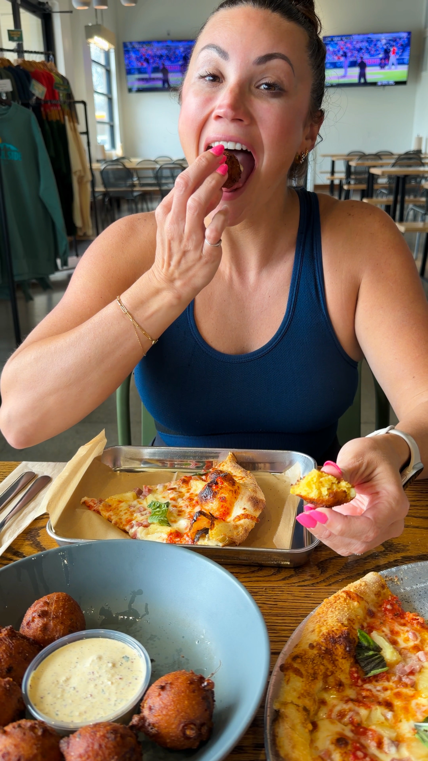 Peaceful Side Social Townsend review goat cheese fritters