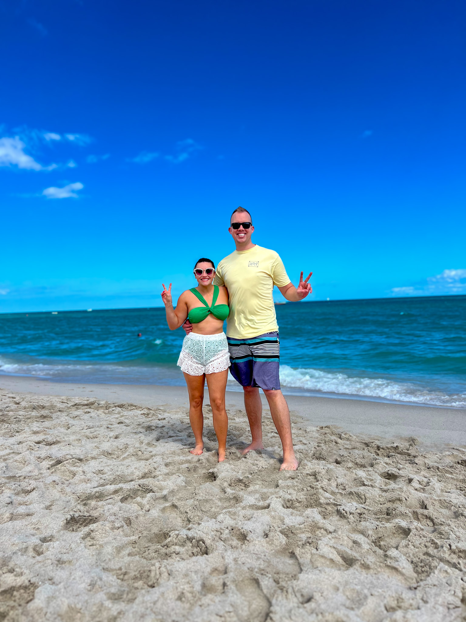 Cruise ends in Miami what to do before flight South Beach shoreline and lifeguard towers