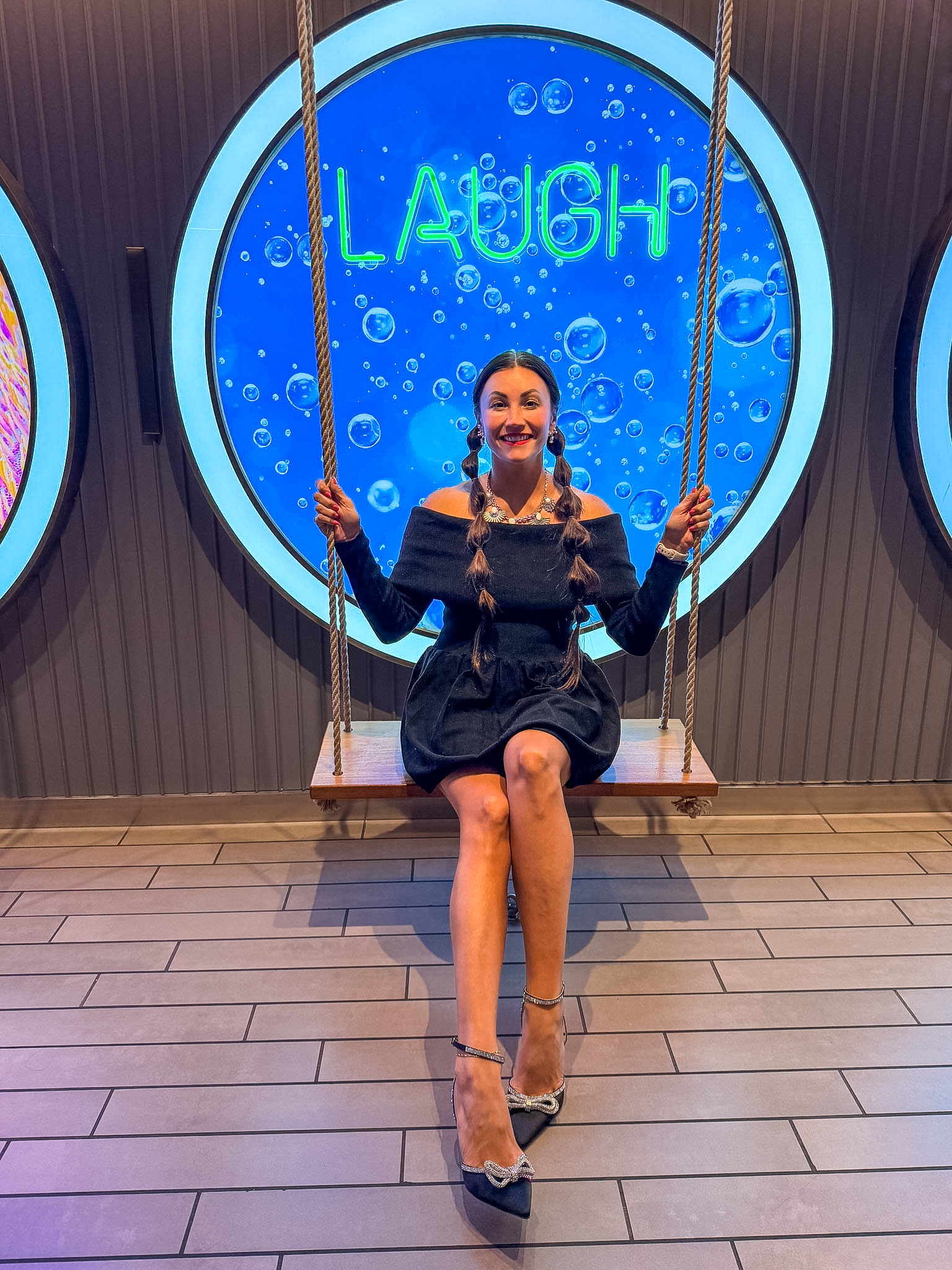 Best Photo Spots on Virgin Voyages Social Club swings