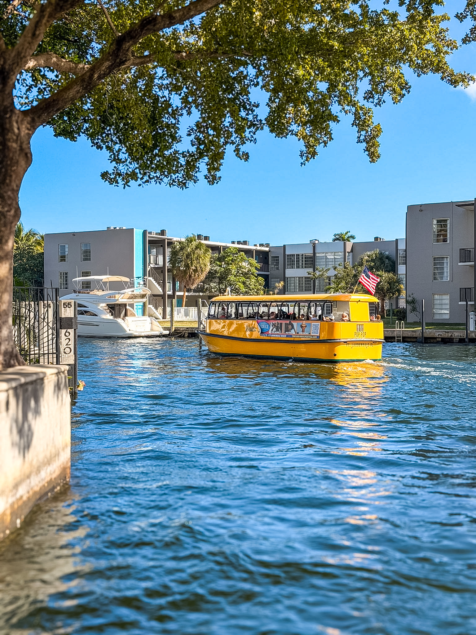 Boat tour departing near Las Olas Boulevard Fort Lauderdale canals