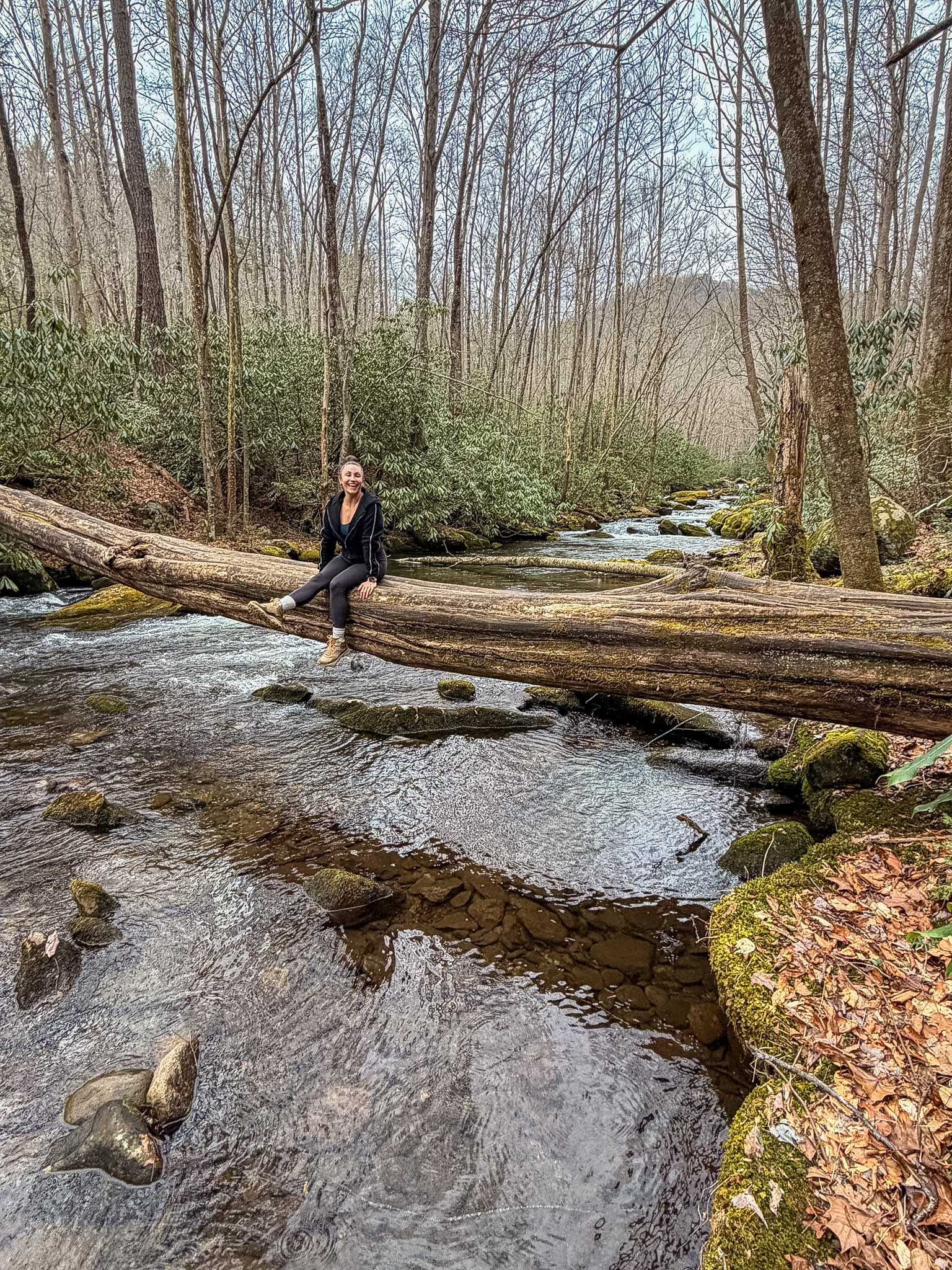 perfect day in Townsend TN waterfall along Middle Prong Trail