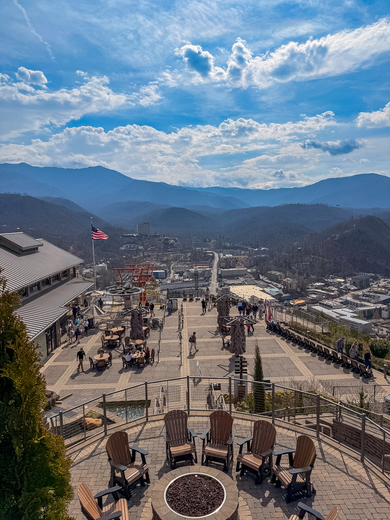 Gatlinburg SkyPark scenic overlook chairs