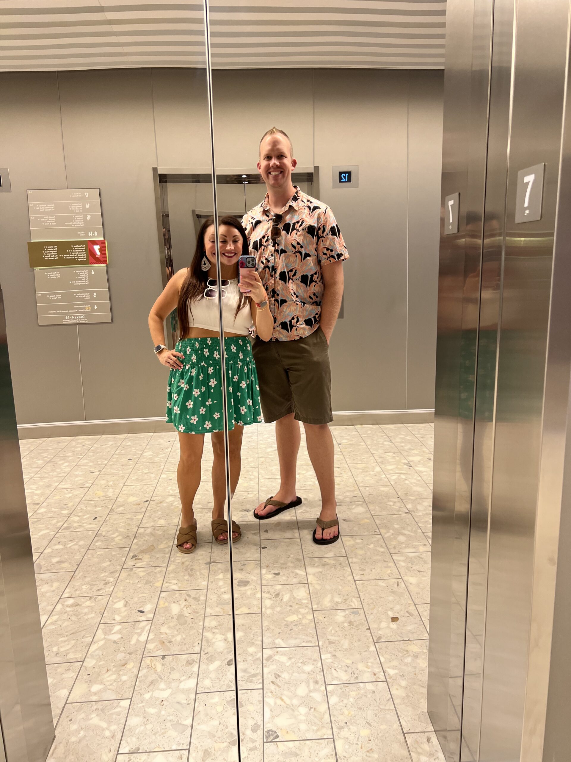 Best Photo Spots on Virgin Voyages elevator mirror selfie