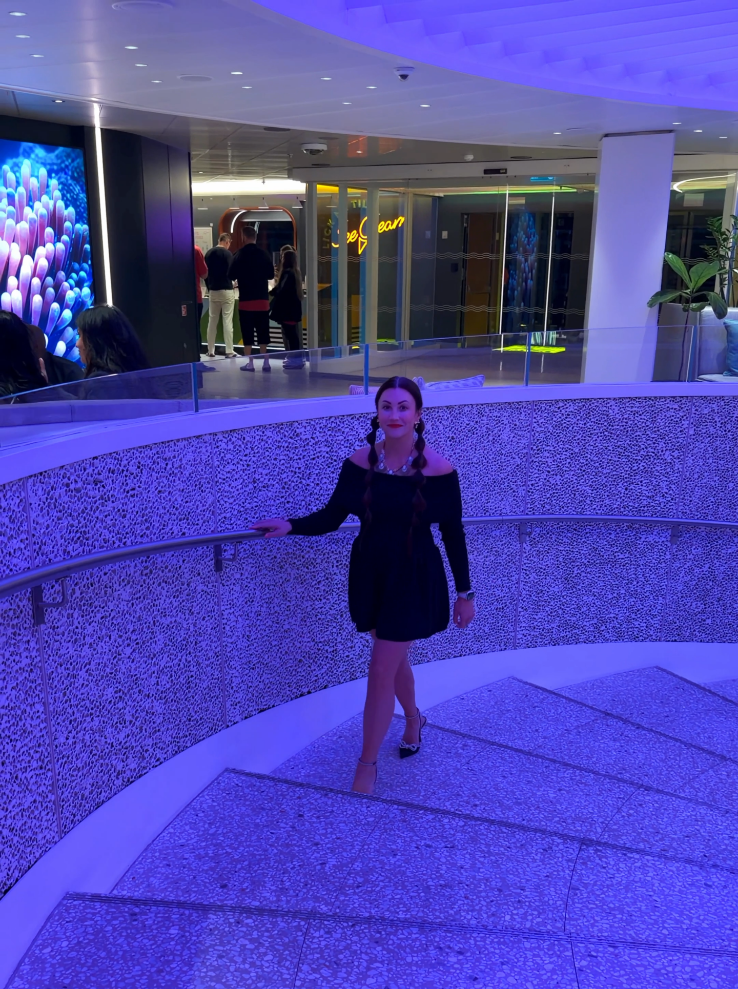 Best Photo Spots on Virgin Voyages Roundabout staircase