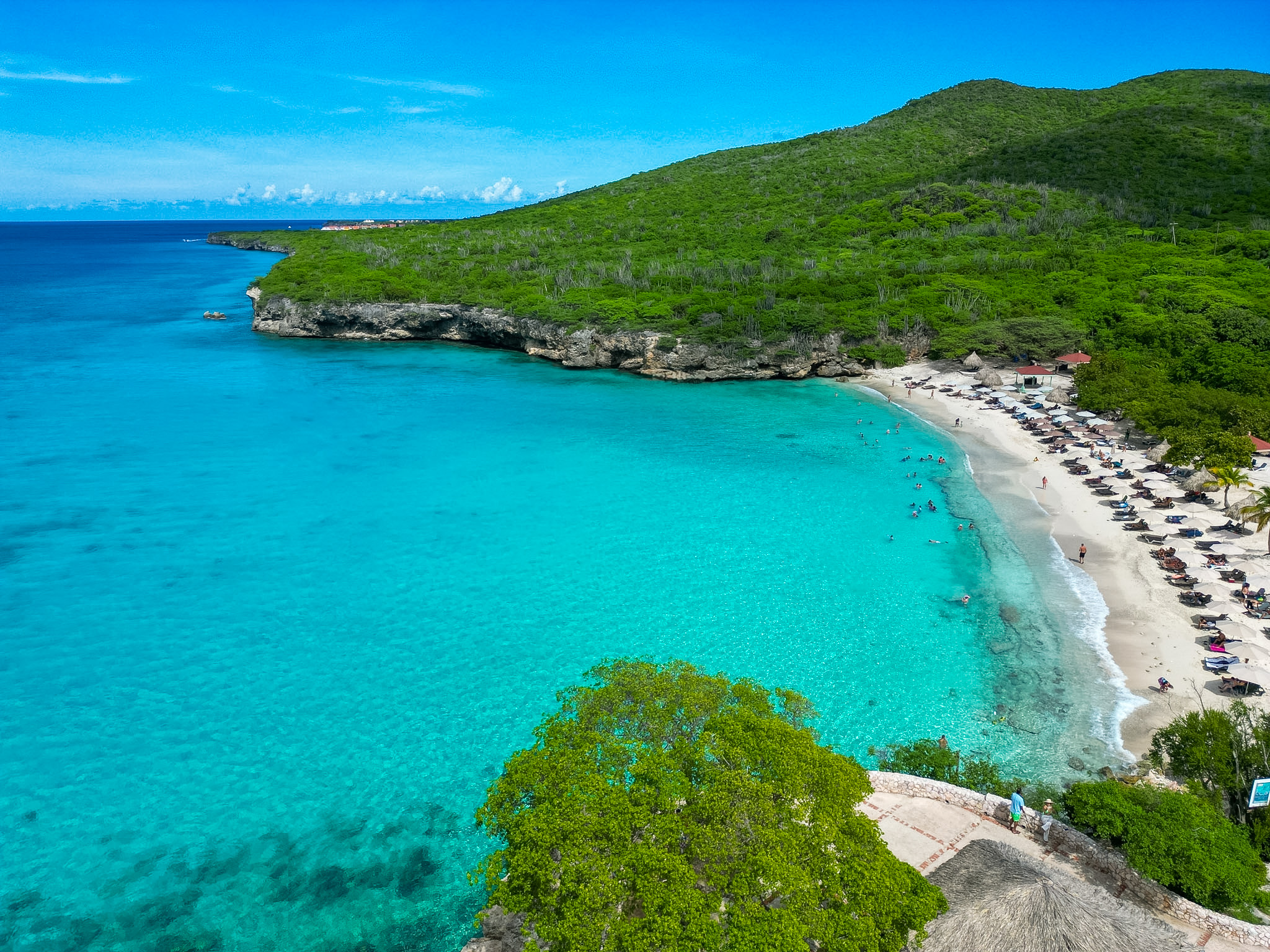 best beaches in Curaçao Playa Kenepa Grandi blue water views