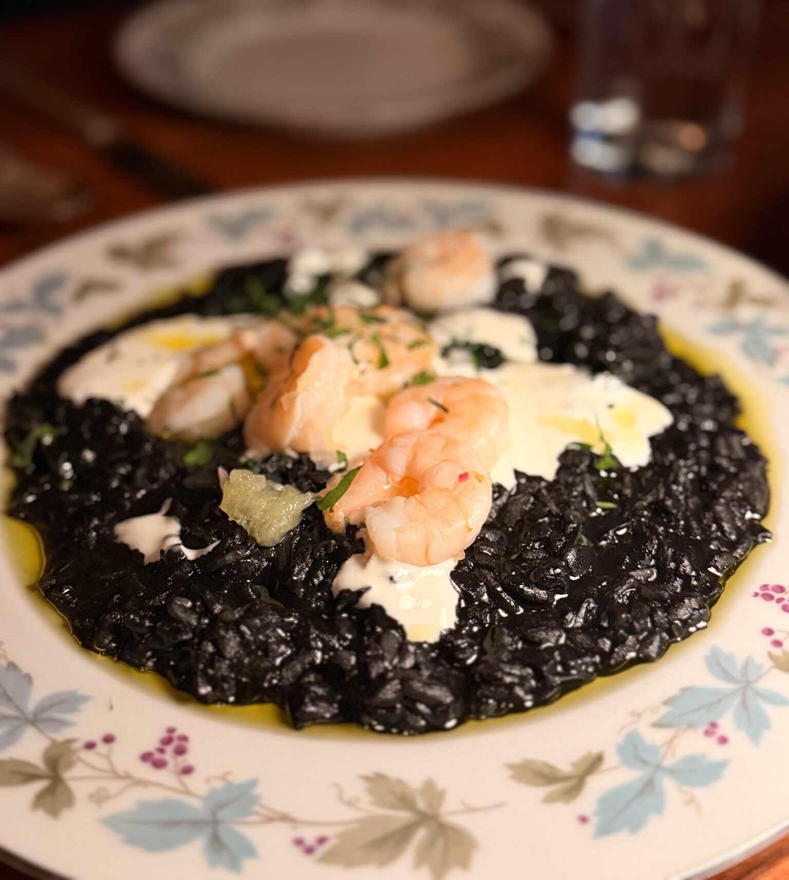 Osteria Stella Knoxville risotto nero with shrimp and squid ink