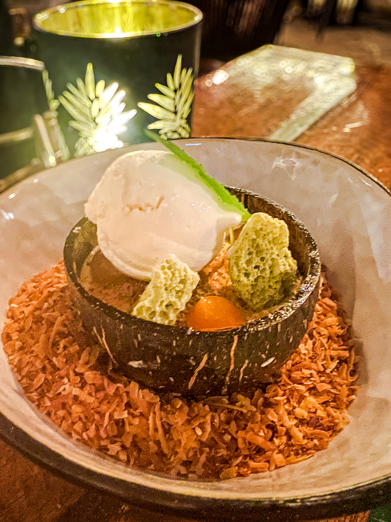 MosaCaña Curaçao review coconut tiramisu with passionfruit glaze