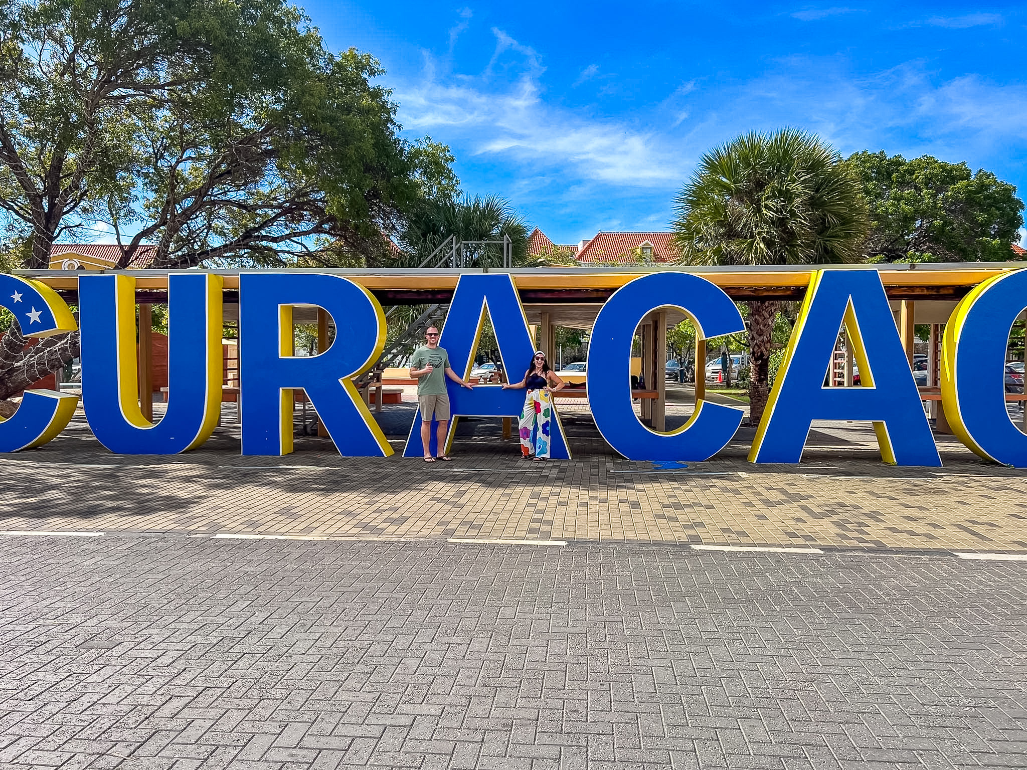 Curaçao travel guide view of colorful Willemstad sign