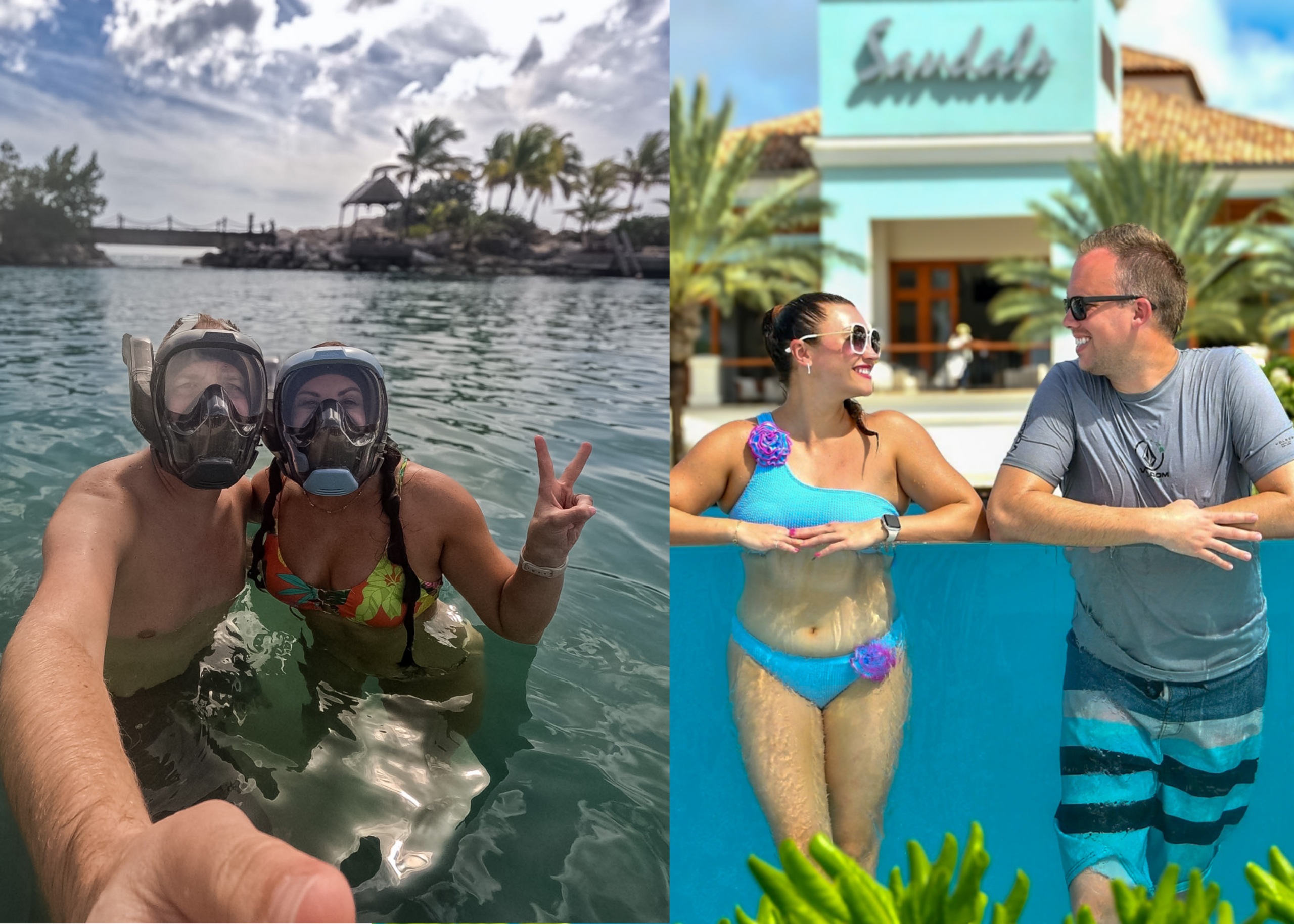 Sandals Curaçao vs Baoase resort pool and lounge chairs at Sandals Curaçao