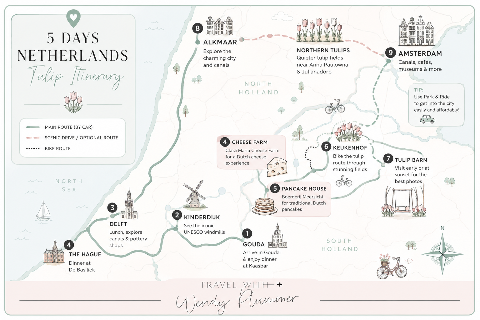 5 Days Netherlands Map