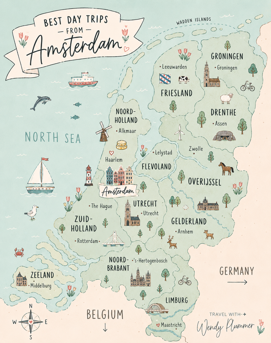 Day trips from Amsterdam with canals and historic buildings in Gouda Netherlands