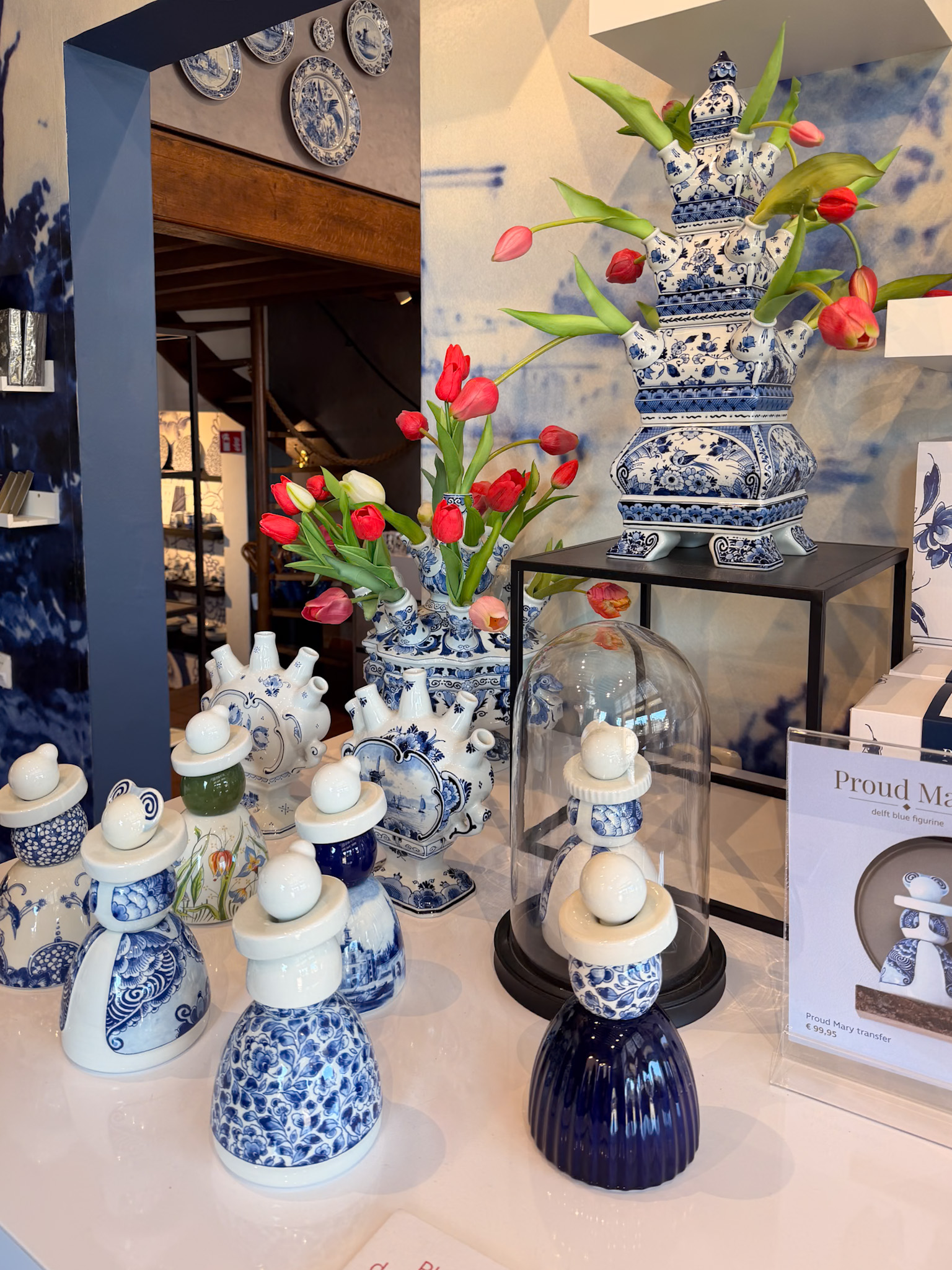 Delft Blue pottery shops while exploring things to do in Delft Netherlands