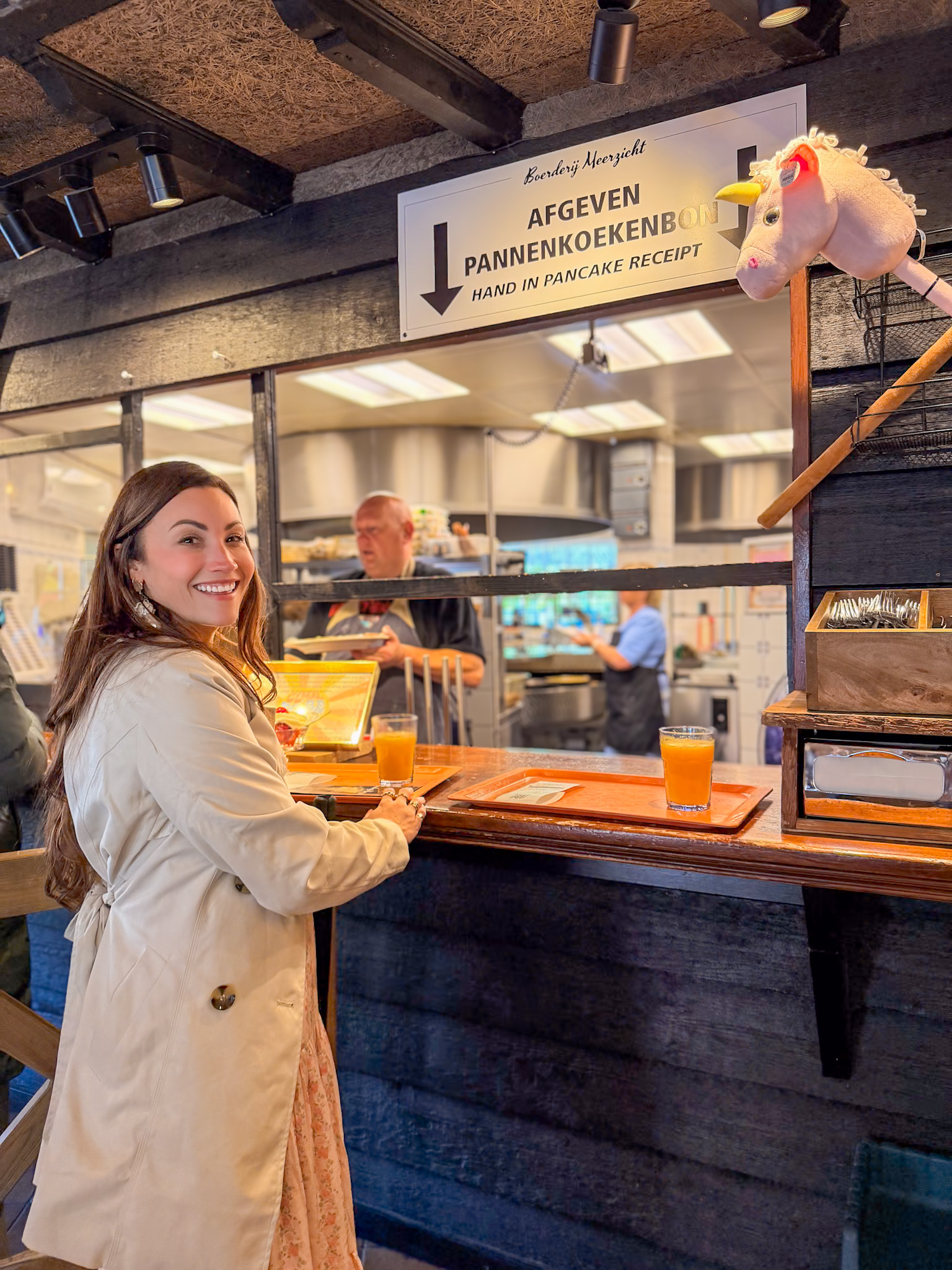 Traditional apple pancake at Dutch pancake house Amsterdam near Amstelveen