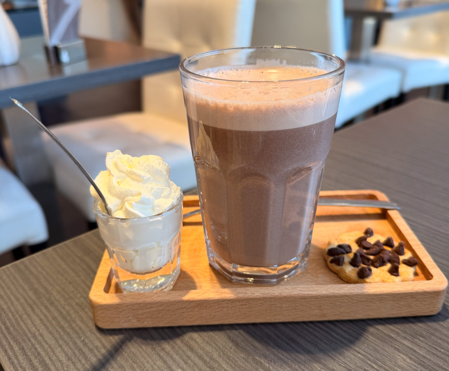 Hot chocolate and pastries at Wim Koelman Bakery Heemskerk in the Netherlands