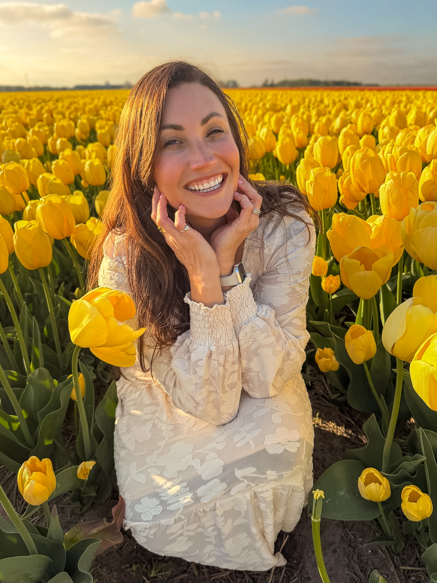 Tulip fields driving route Netherlands quiet flower field outside the main tourist areas