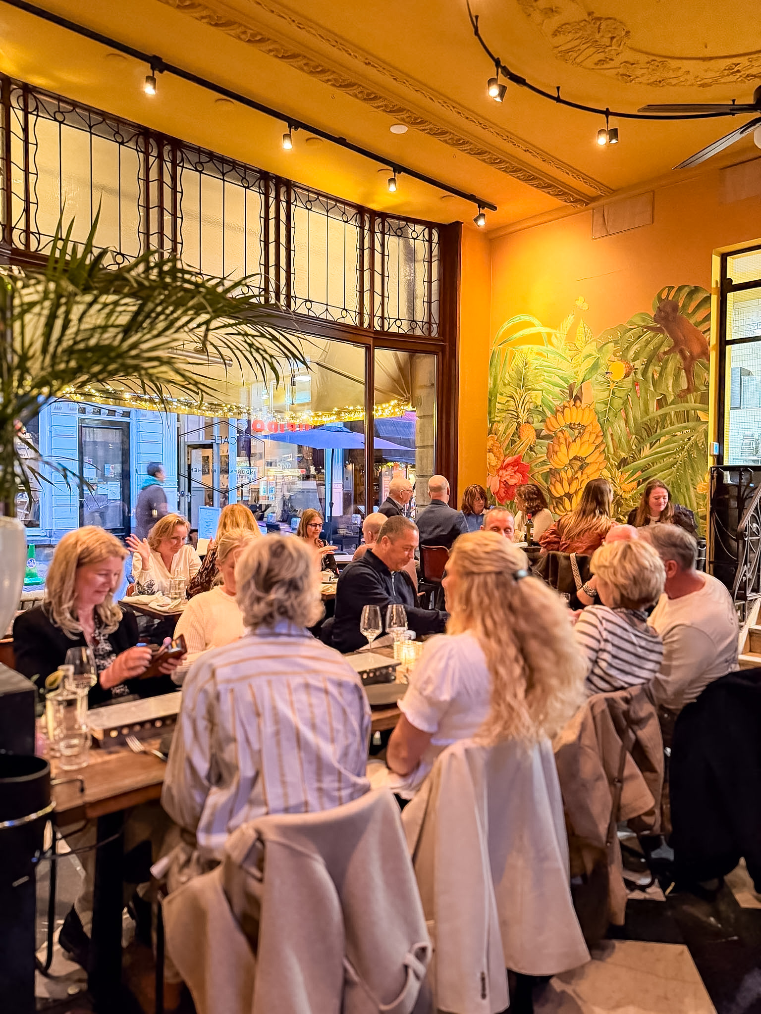 Weekend dinner crowd inside Café Samabe Haarlem in Haarlem Netherlands