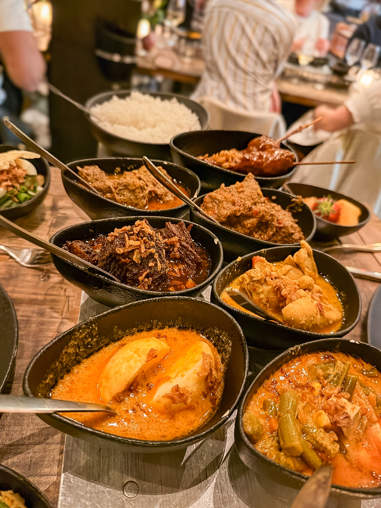 Café Samabe Haarlem rijsttafel dishes spread across the dinner table