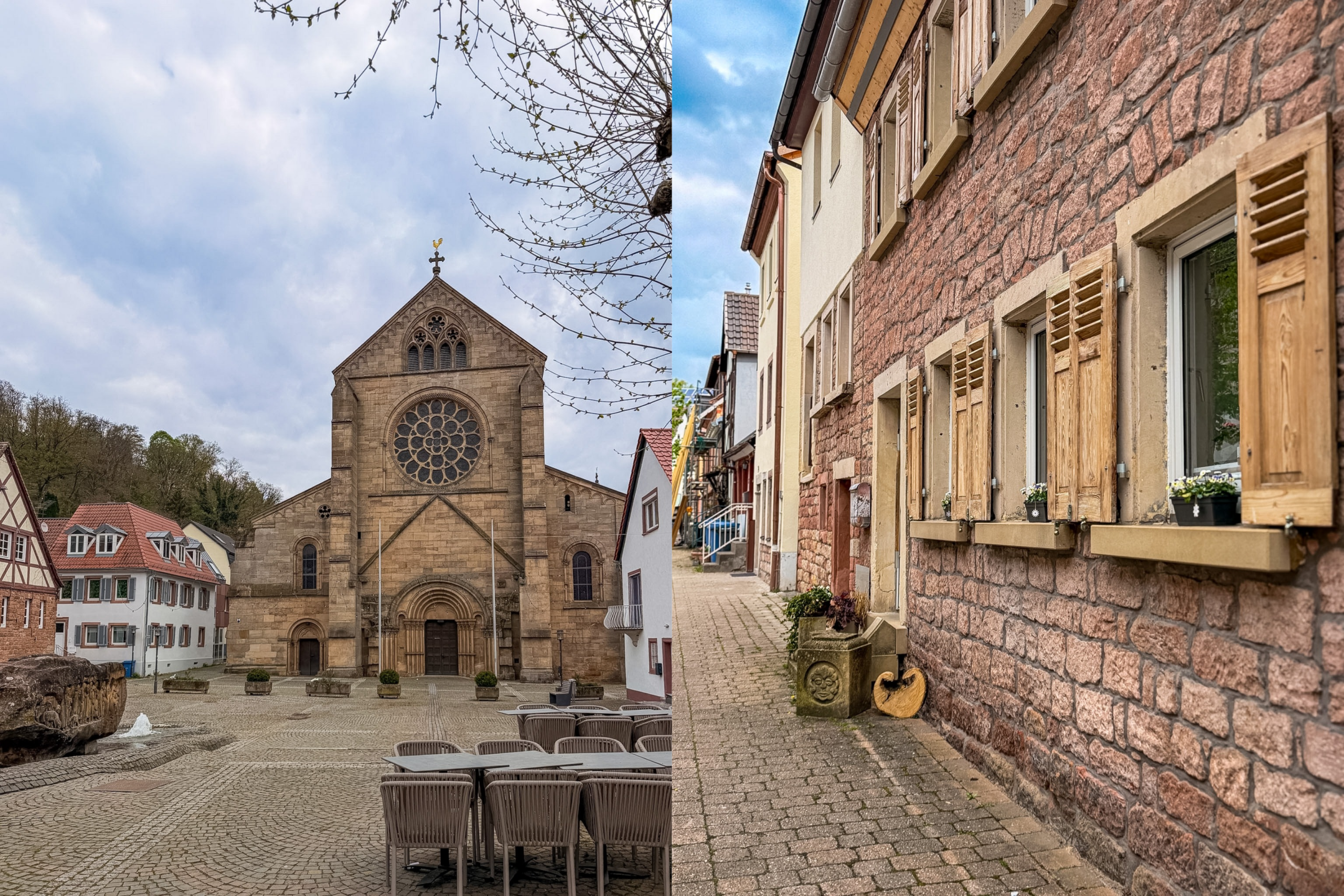Historic buildings in Otterberg Germany town center